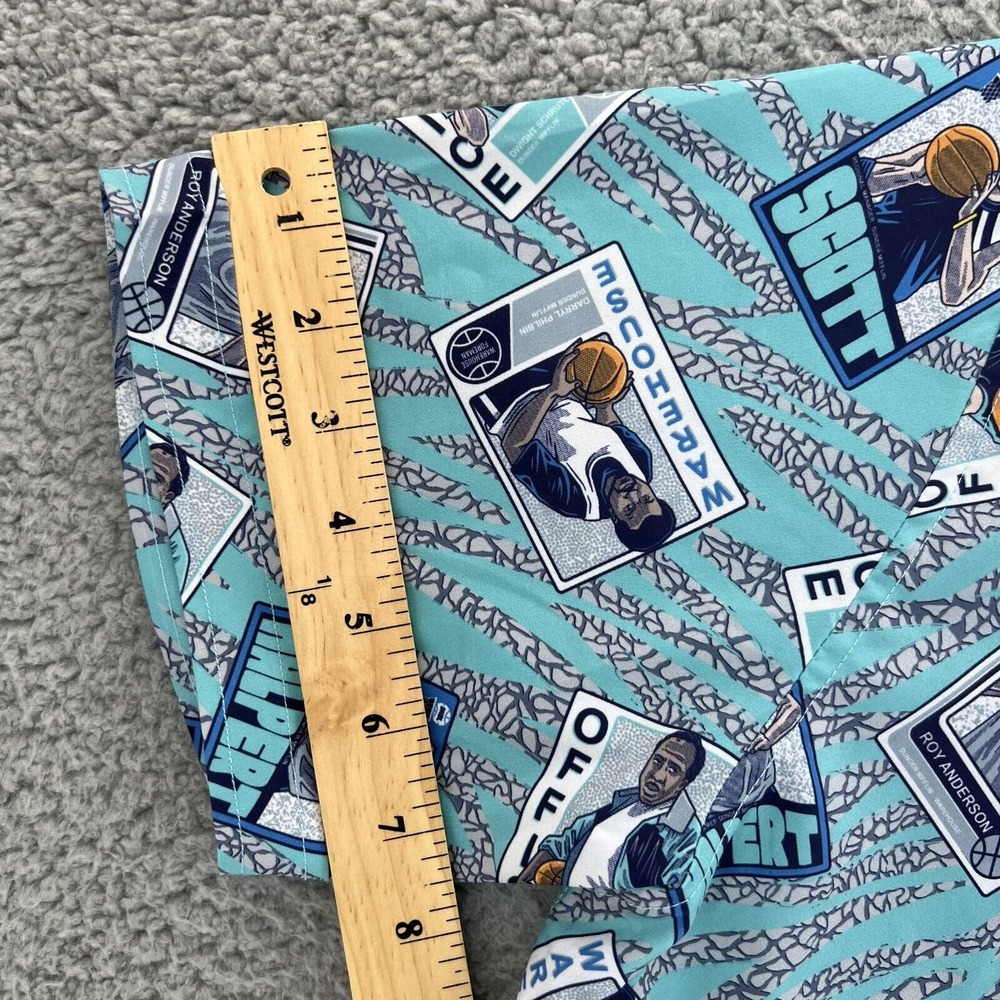 RSVLTS Shirt THE OFFICE Men's Small Blue Short Sleeve Button Up Basketball Cards - Picture 11 of 15